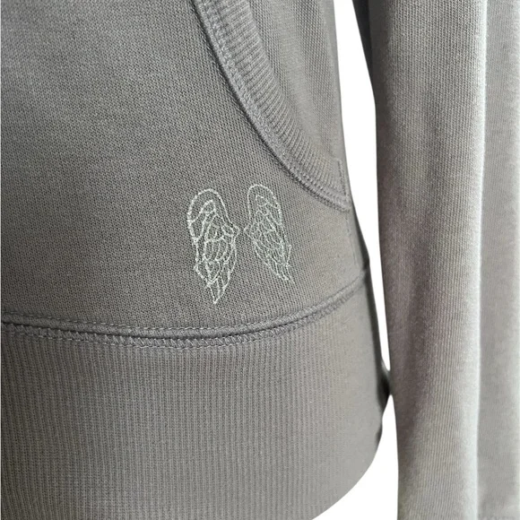 Lavender Grey Victoria's Secret Angel hoodie with sequin wings - Picture 5 of 11